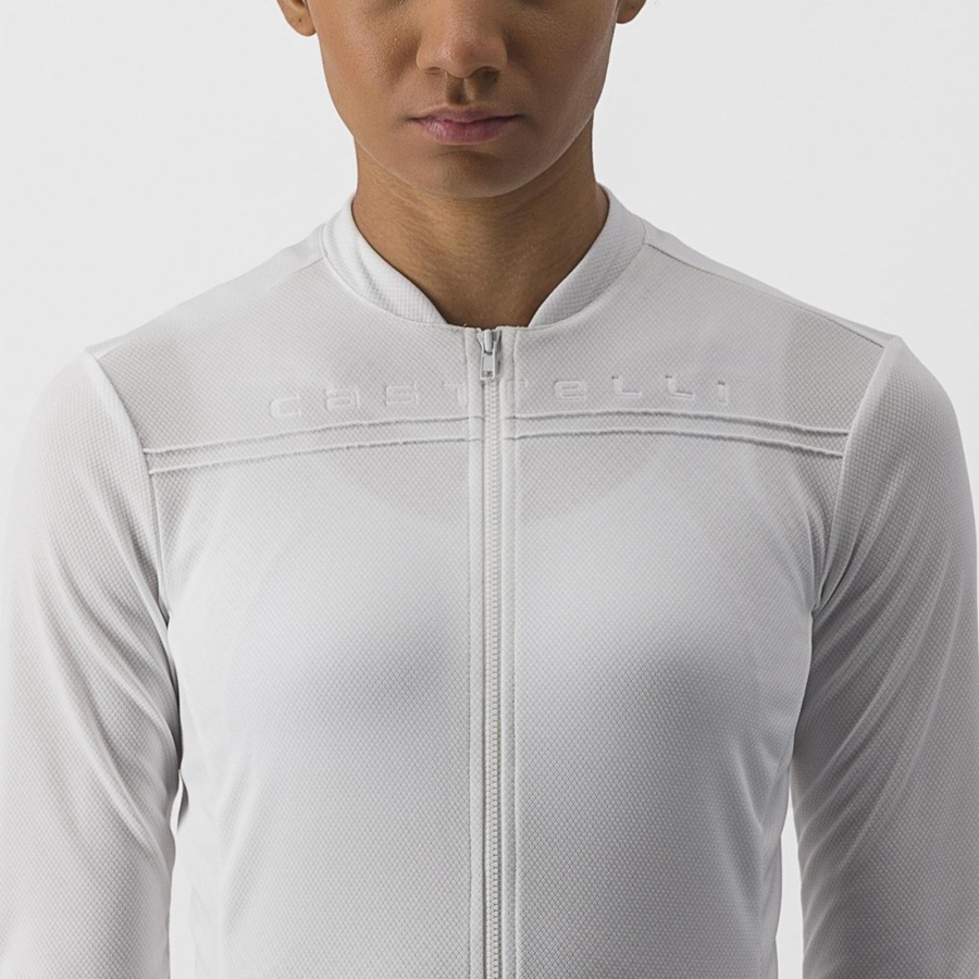 Maillot Castelli ANIMA 4 LONG SLEEVE Femme Blanche | PDAKU-9756