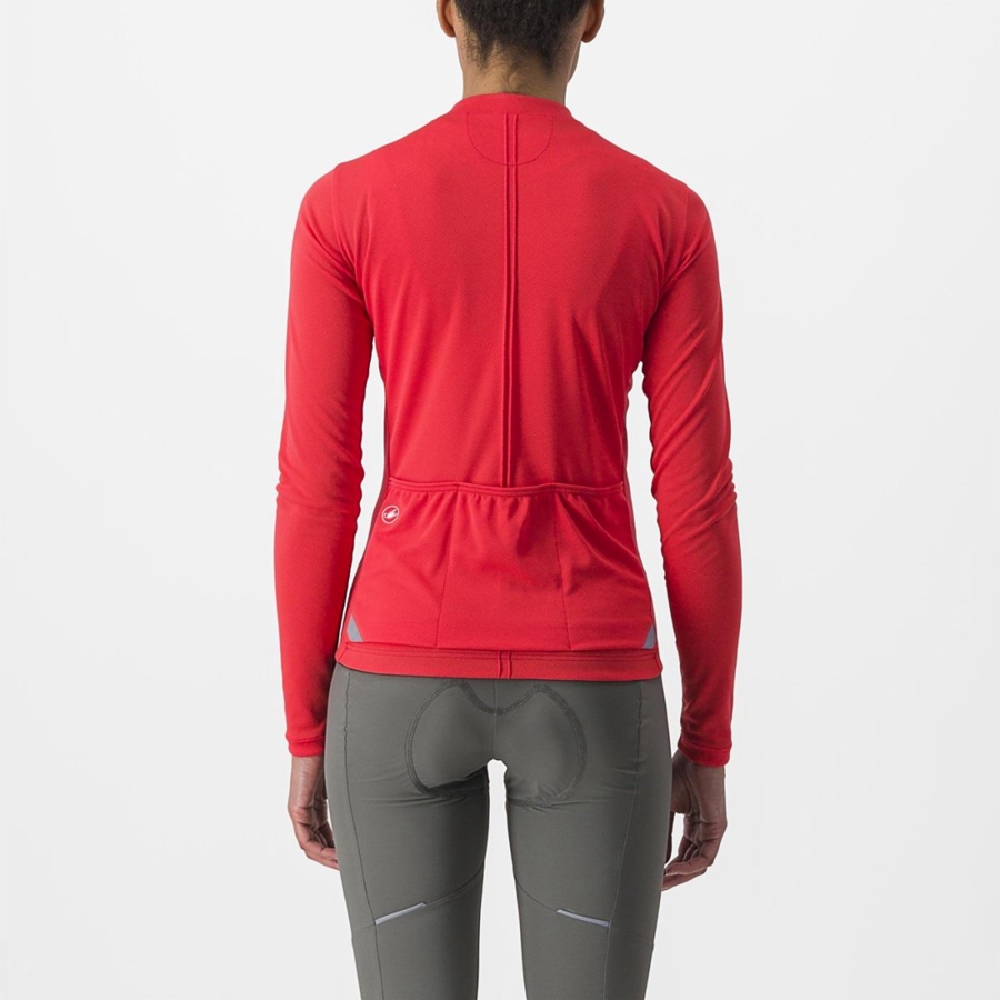 Maillot Castelli ANIMA 4 LONG SLEEVE Femme Rouge | UVCOQ-1706