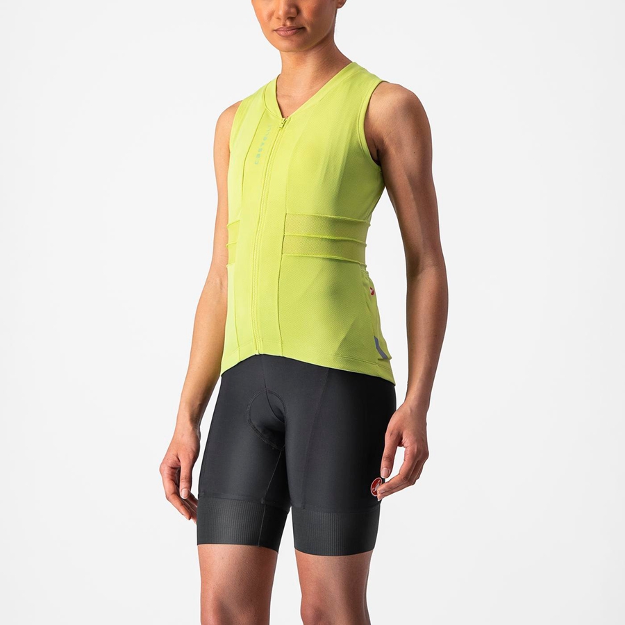 Maillot Castelli ANIMA 4 SLEEVELESS Femme Vert Clair | TDQLF-3091