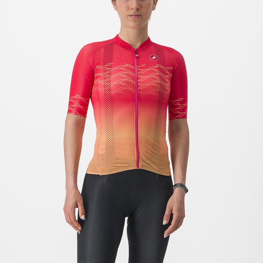 Maillot Castelli CLIMBER\'S 2.0 W Femme Orange | KJIAN-6397