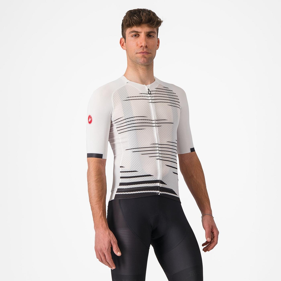 Maillot Castelli CLIMBER\'S 4.0 Homme Blanche Noir | QOWKC-8562