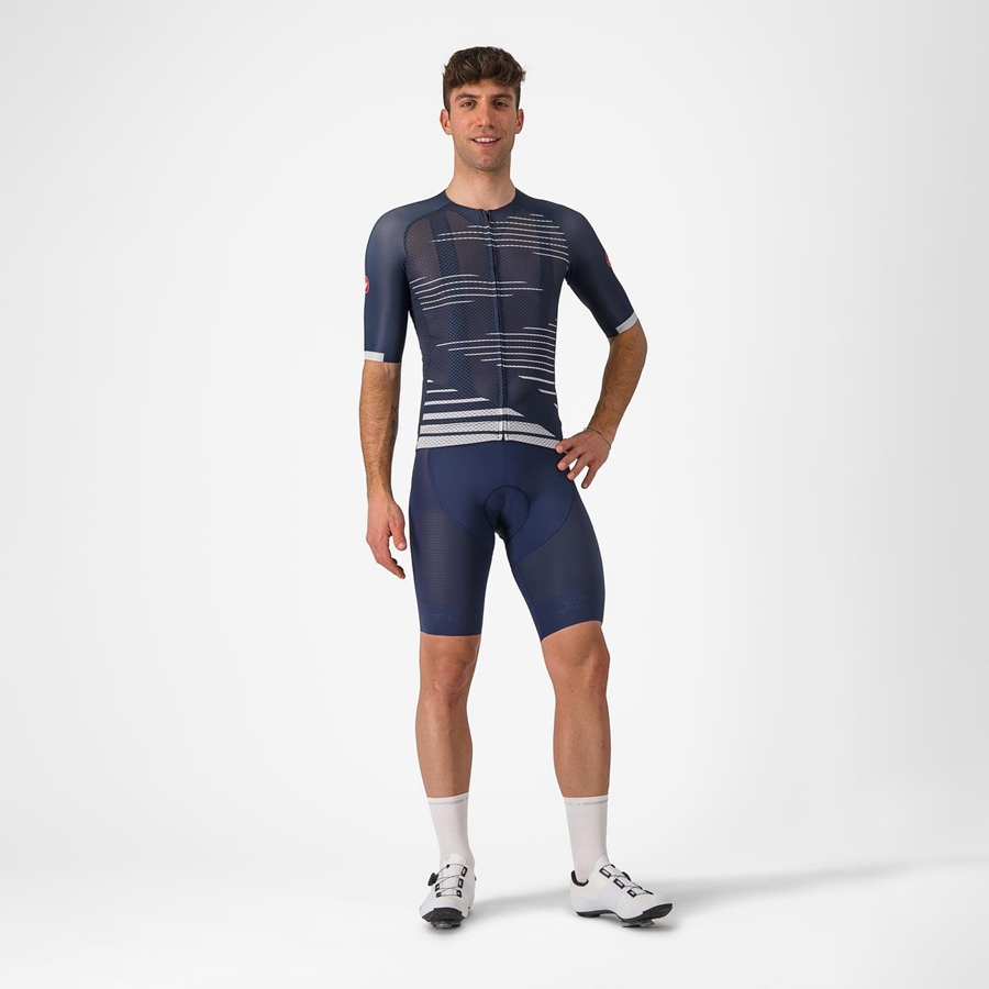 Maillot Castelli CLIMBER'S 4.0 Homme Bleu Argent Grise | ITMHL-4207