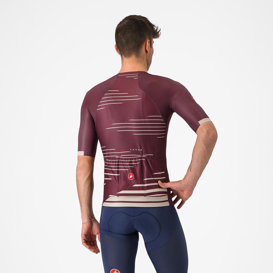 Maillot Castelli CLIMBER'S 4.0 Homme Bordeaux Foncé Argent | IVXQE-8397