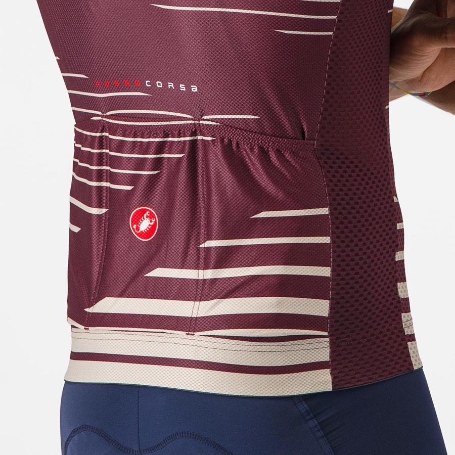 Maillot Castelli CLIMBER'S 4.0 Homme Bordeaux Foncé Argent | IVXQE-8397