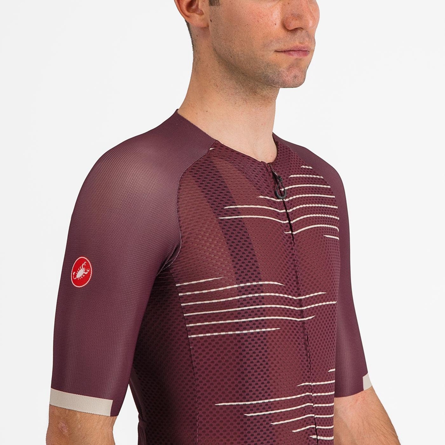 Maillot Castelli CLIMBER'S 4.0 Homme Bordeaux Foncé Argent | IVXQE-8397