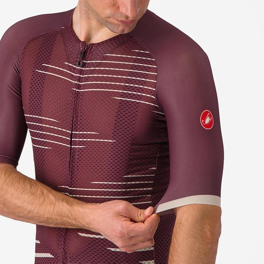 Maillot Castelli CLIMBER'S 4.0 Homme Bordeaux Foncé Argent | IVXQE-8397