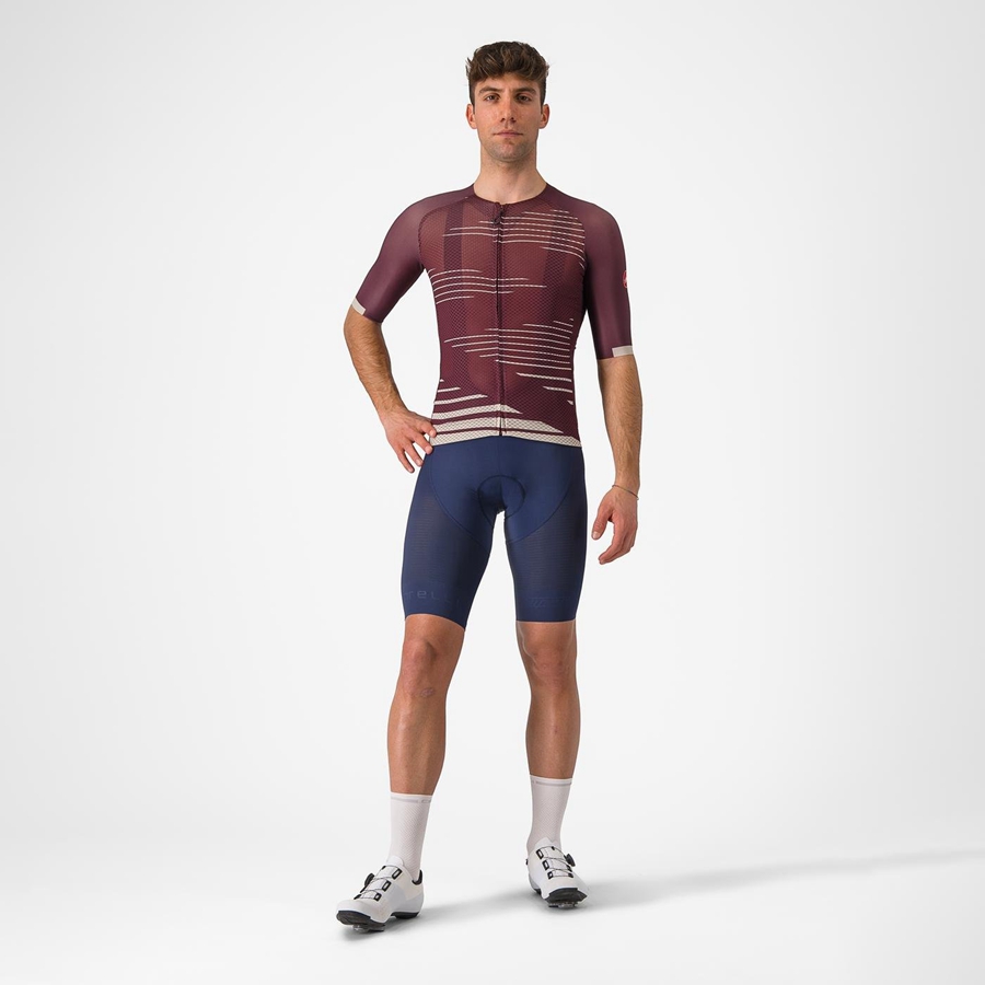 Maillot Castelli CLIMBER'S 4.0 Homme Bordeaux Foncé Argent | IVXQE-8397