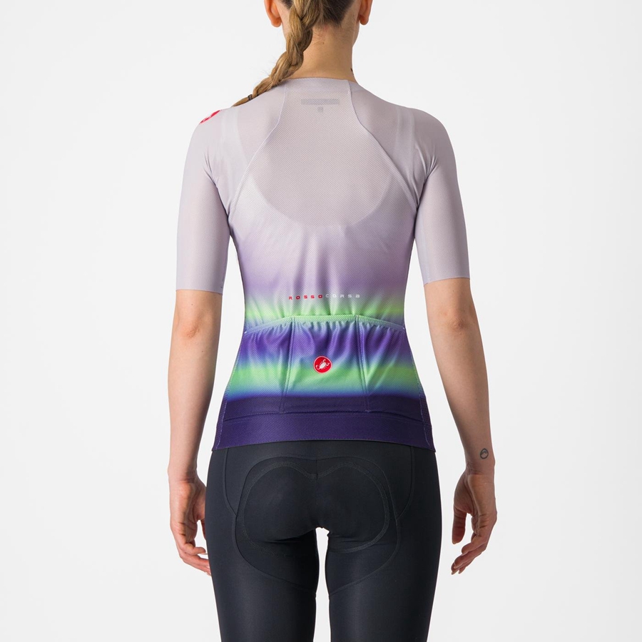 Maillot Castelli CLIMBER'S 4.0 W Femme Violette Blanche Vert Violette Foncé | YAUMP-8135