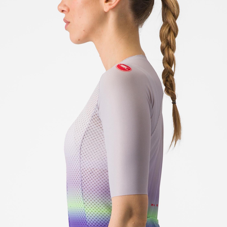 Maillot Castelli CLIMBER'S 4.0 W Femme Violette Blanche Vert Violette Foncé | YAUMP-8135