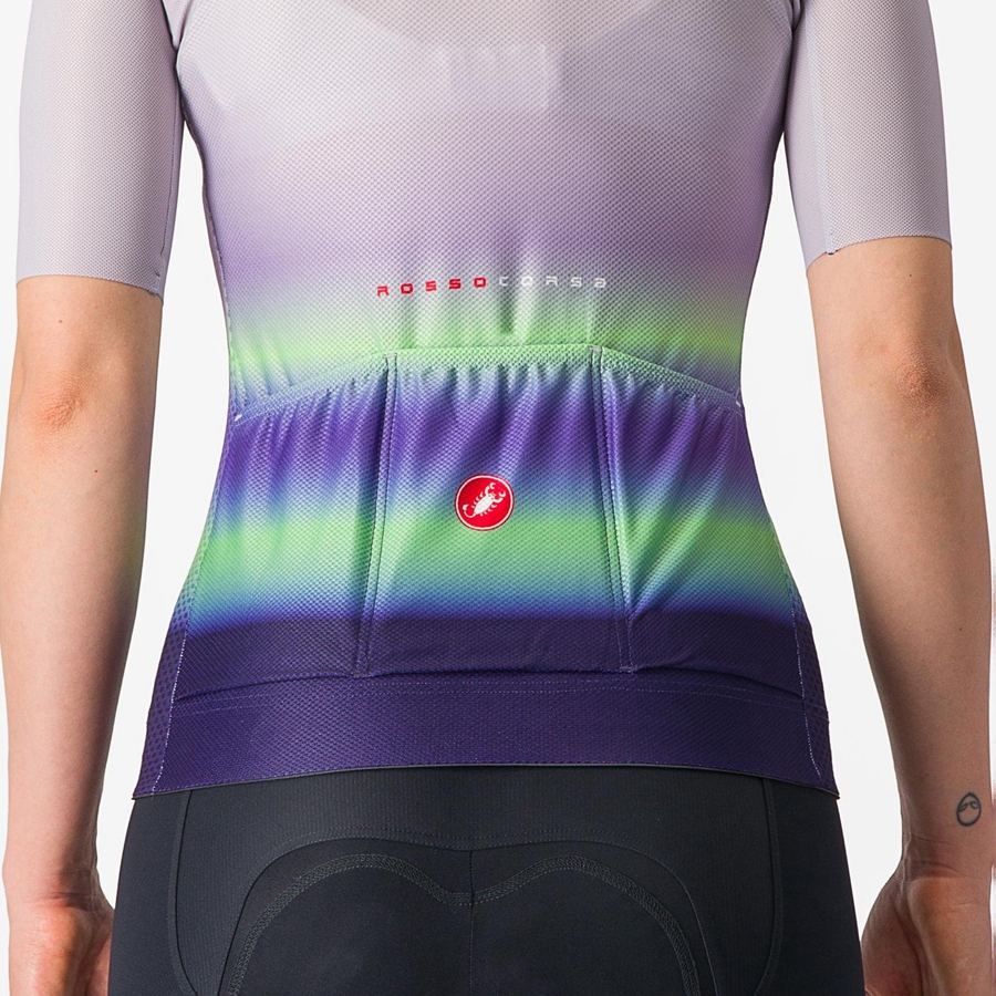 Maillot Castelli CLIMBER'S 4.0 W Femme Violette Blanche Vert Violette Foncé | YAUMP-8135