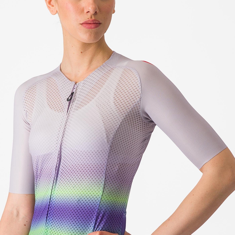 Maillot Castelli CLIMBER'S 4.0 W Femme Violette Blanche Vert Violette Foncé | YAUMP-8135