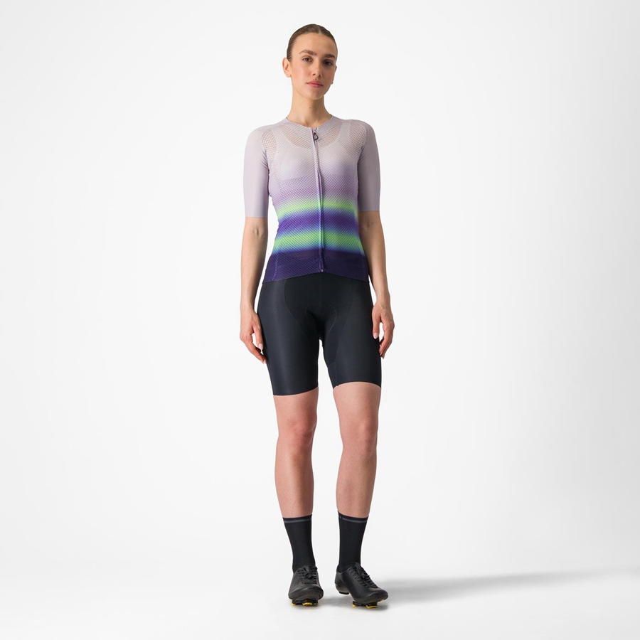 Maillot Castelli CLIMBER'S 4.0 W Femme Violette Blanche Vert Violette Foncé | YAUMP-8135