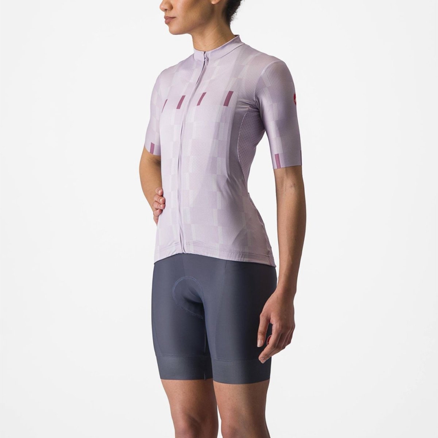 Maillot Castelli DIMENSIONE Femme Violette Blanche Violette Foncé | VIAML-4530