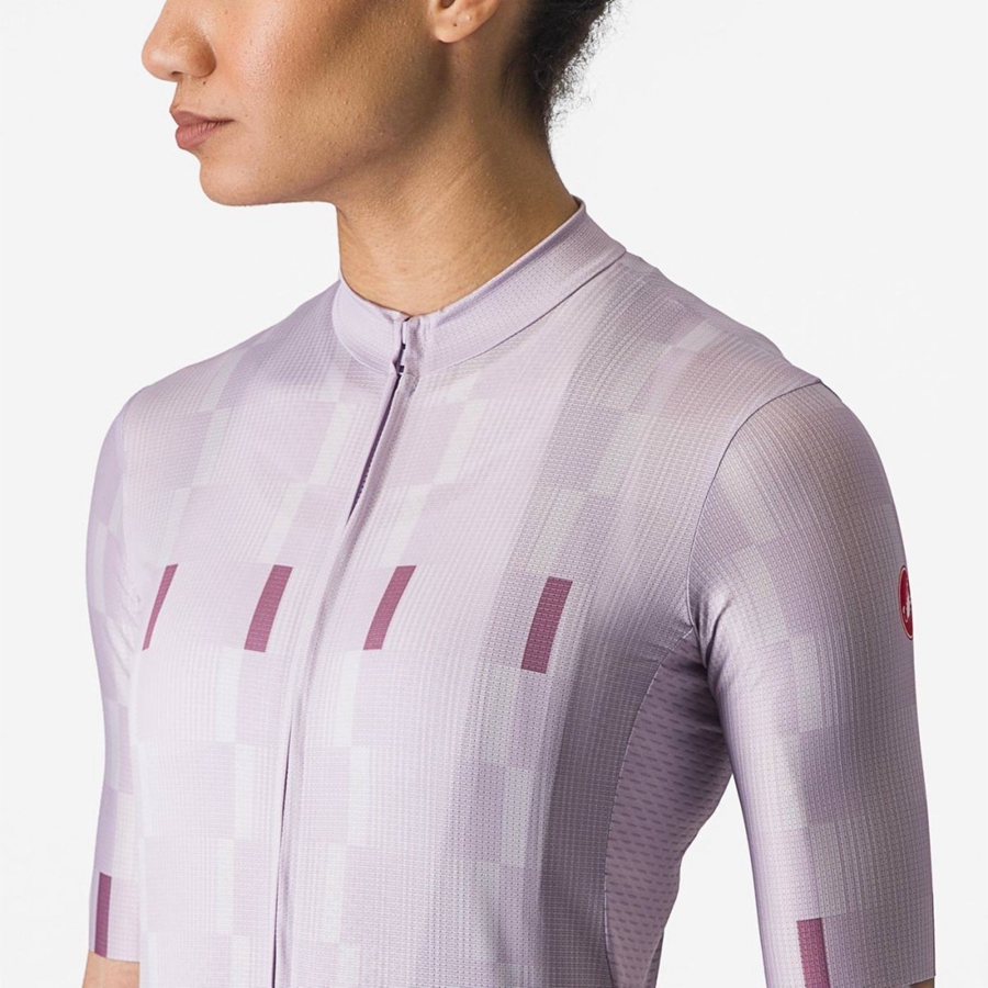 Maillot Castelli DIMENSIONE Femme Violette Blanche Violette Foncé | VIAML-4530