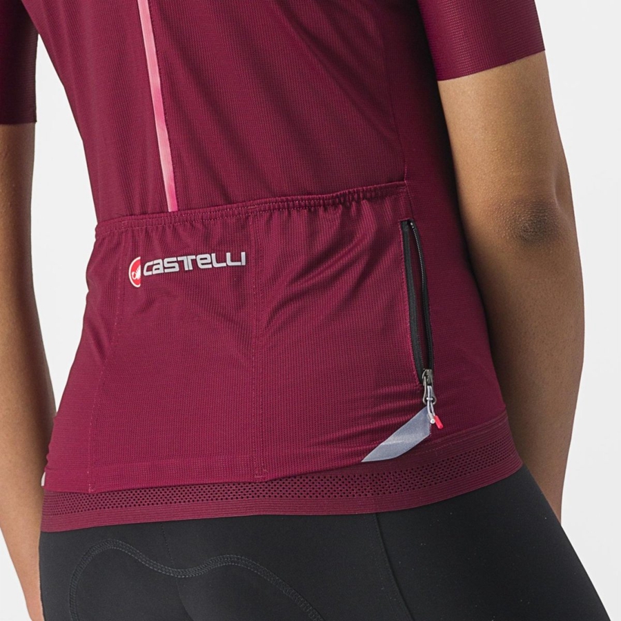 Maillot Castelli ENDURANCE W Femme Bordeaux | CQYZA-1867