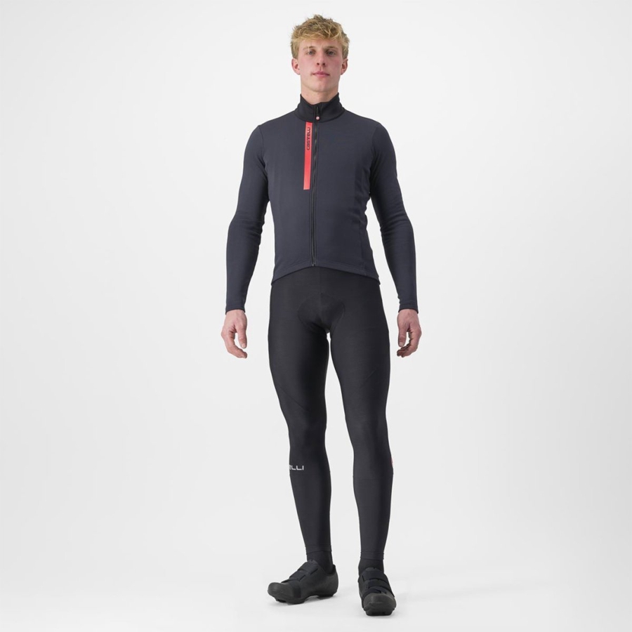 Maillot Castelli ENTRATA THERMAL Homme Noir Rouge | ZYSDW-0146