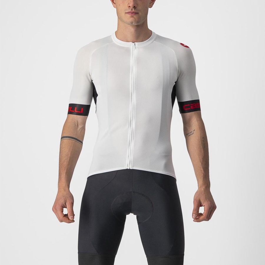 Maillot Castelli ENTRATA VI Homme Blanche Noir Rouge | YGNJW-5967