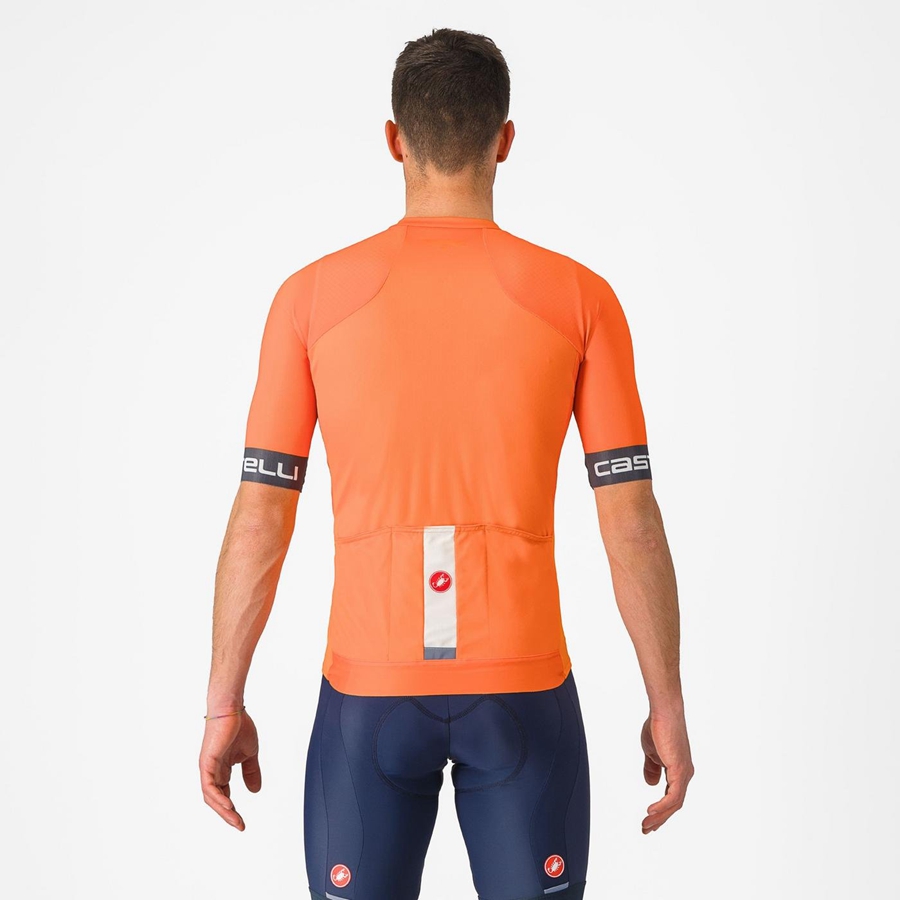 Maillot Castelli ENTRATA VI Homme Orange Grise Foncé | TYSID-1056