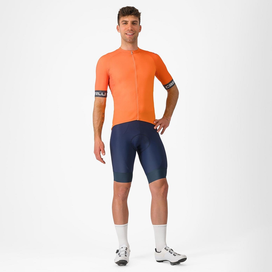 Maillot Castelli ENTRATA VI Homme Orange Grise Foncé | TYSID-1056