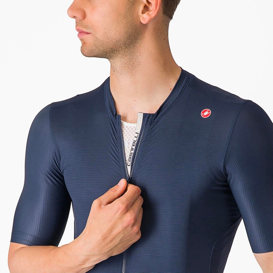 Maillot Castelli ESPRESSO Homme Bleu Argent | CIQTX-5461