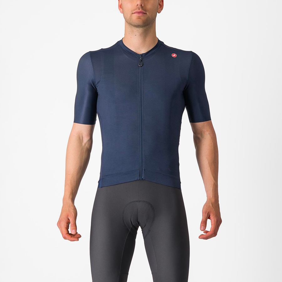 Maillot Castelli ESPRESSO Homme Bleu Argent | CIQTX-5461