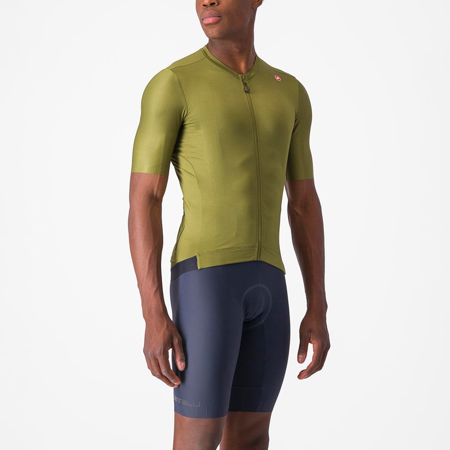 Maillot Castelli ESPRESSO Homme Vert Olive Vert Clair | XCKEB-9263