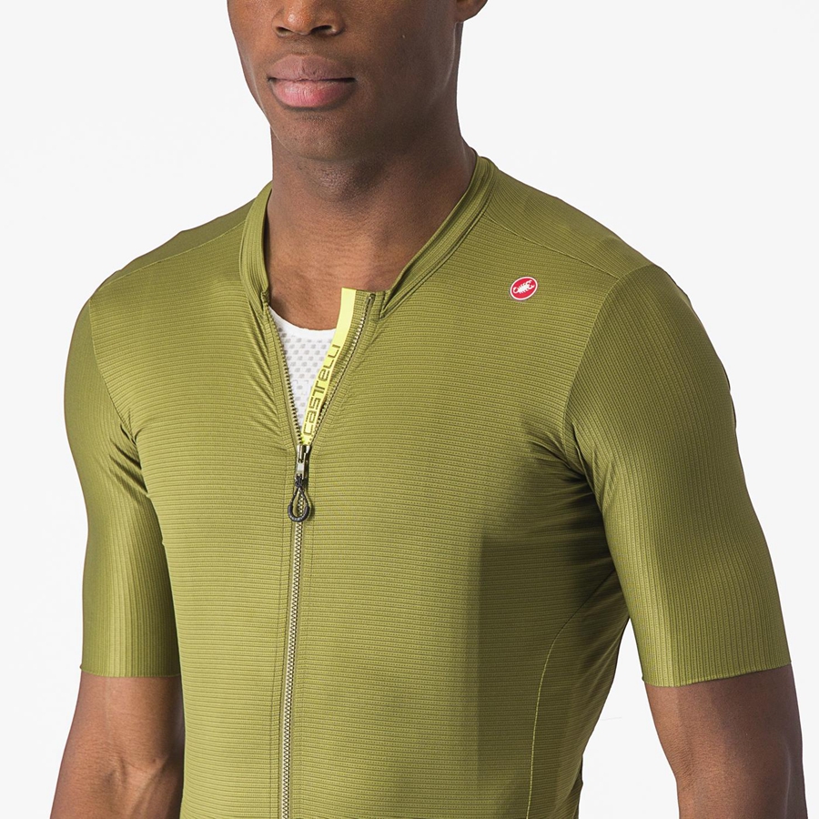 Maillot Castelli ESPRESSO Homme Vert Olive Vert Clair | XCKEB-9263