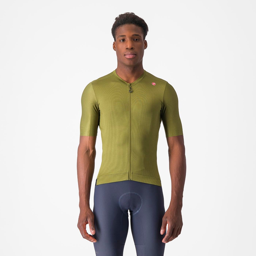 Maillot Castelli ESPRESSO Homme Vert Olive Vert Clair | XCKEB-9263