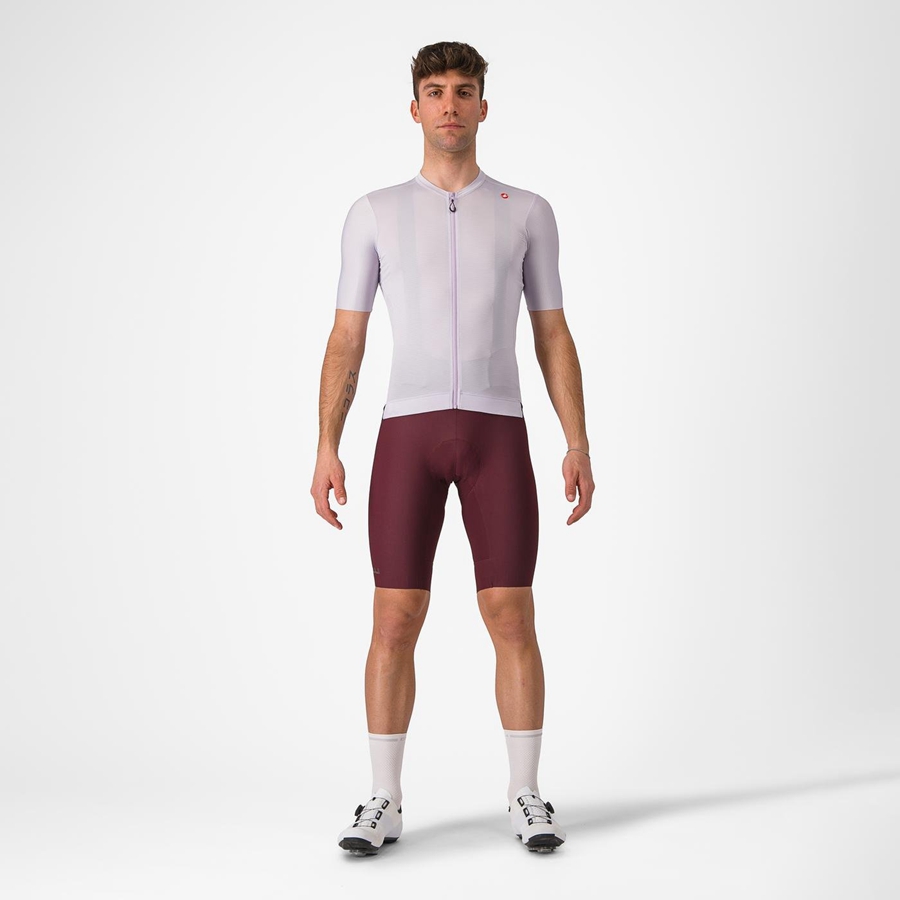 Maillot Castelli ESPRESSO Homme Violette Blanche Grise Foncé | FEVZS-9547