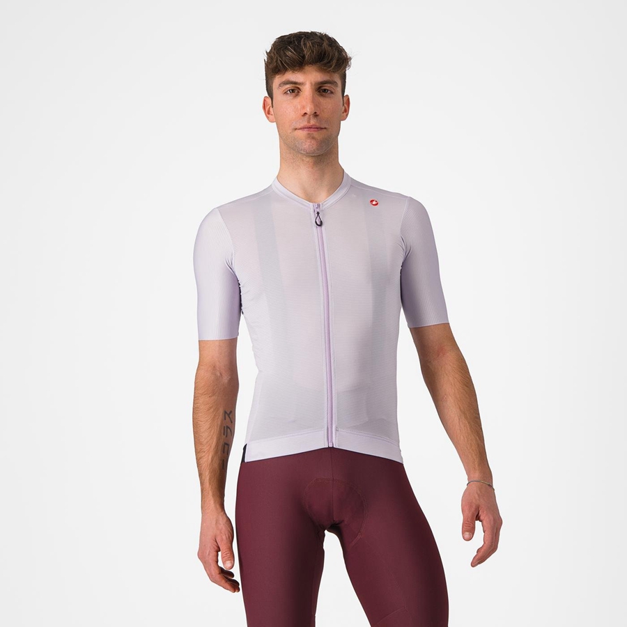 Maillot Castelli ESPRESSO Homme Violette Blanche Grise Foncé | FEVZS-9547