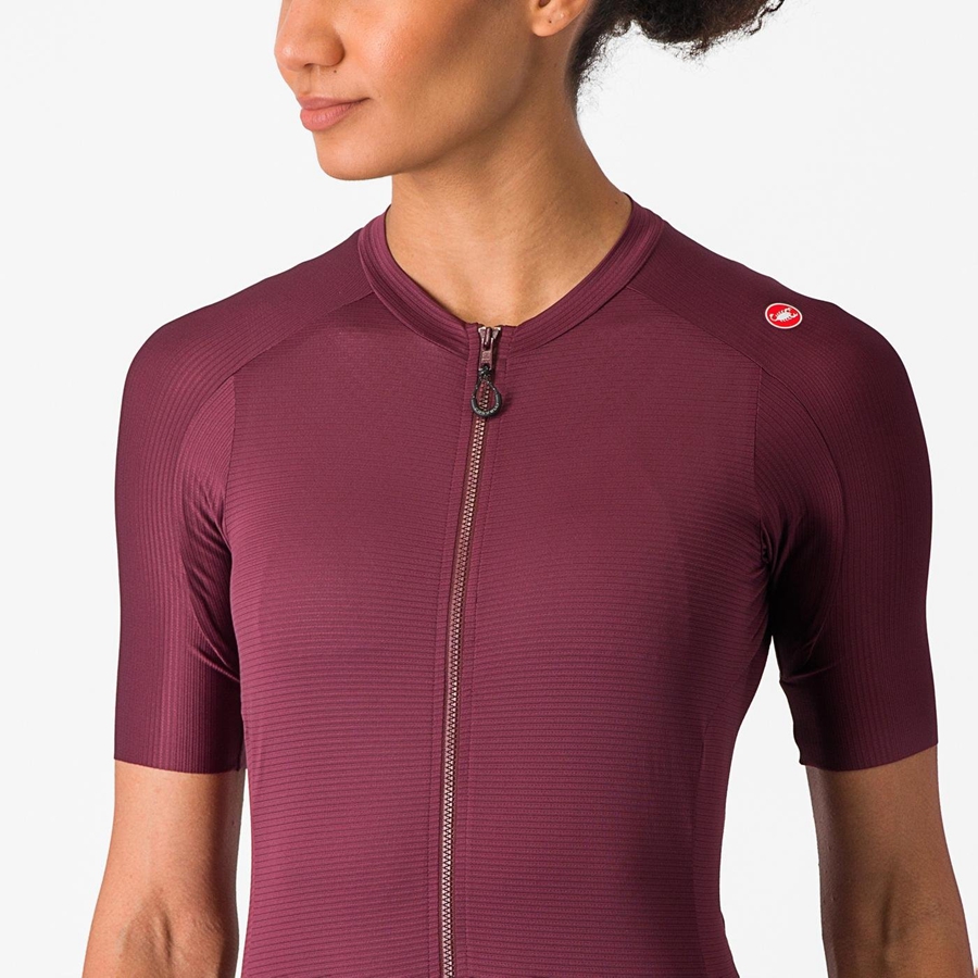 Maillot Castelli ESPRESSO W Femme Bordeaux Foncé Bordeaux Foncé | SZLAY-6792