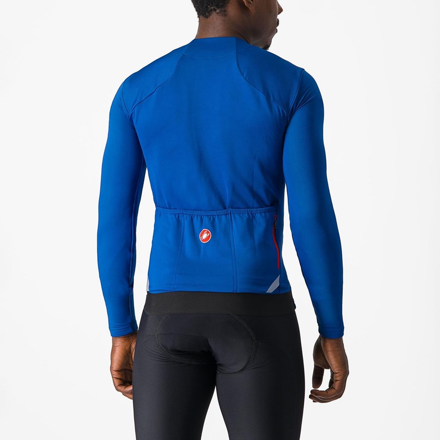 Maillot Castelli FLY LS Homme Bleu | BGFKV-2389