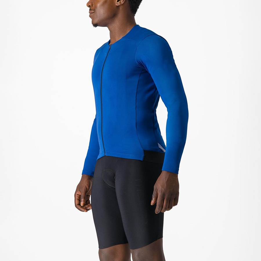 Maillot Castelli FLY LS Homme Bleu | BGFKV-2389