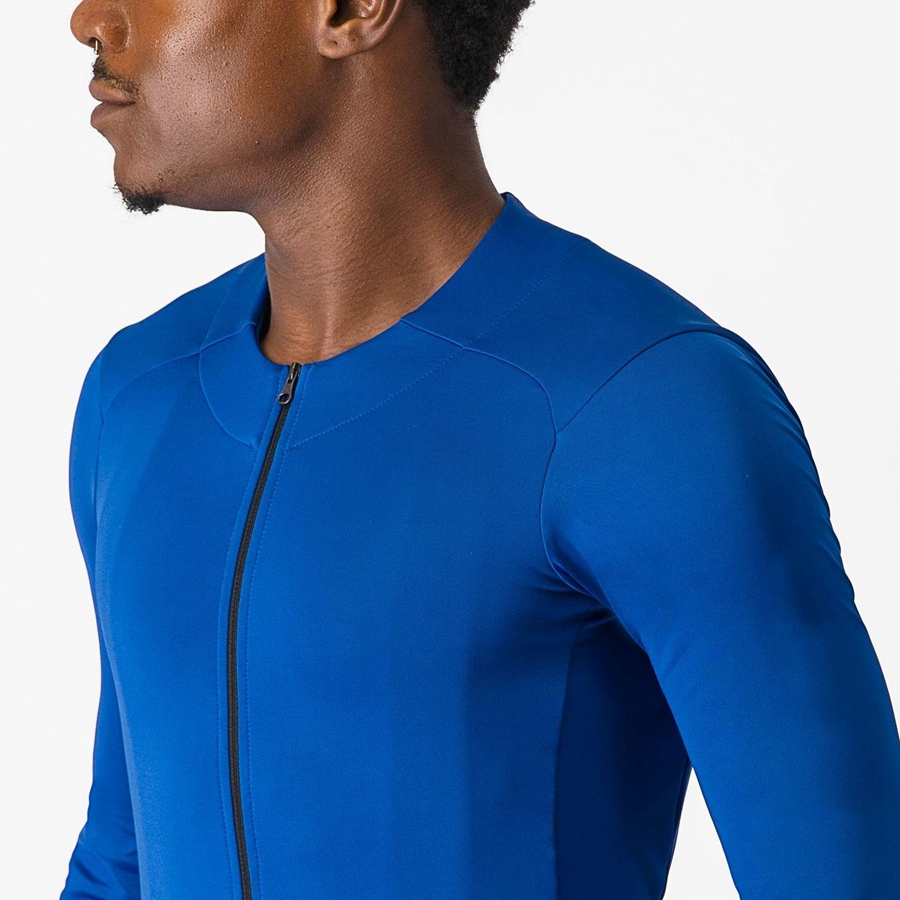 Maillot Castelli FLY LS Homme Bleu | BGFKV-2389