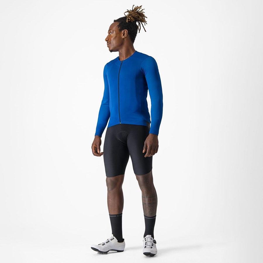 Maillot Castelli FLY LS Homme Bleu | BGFKV-2389