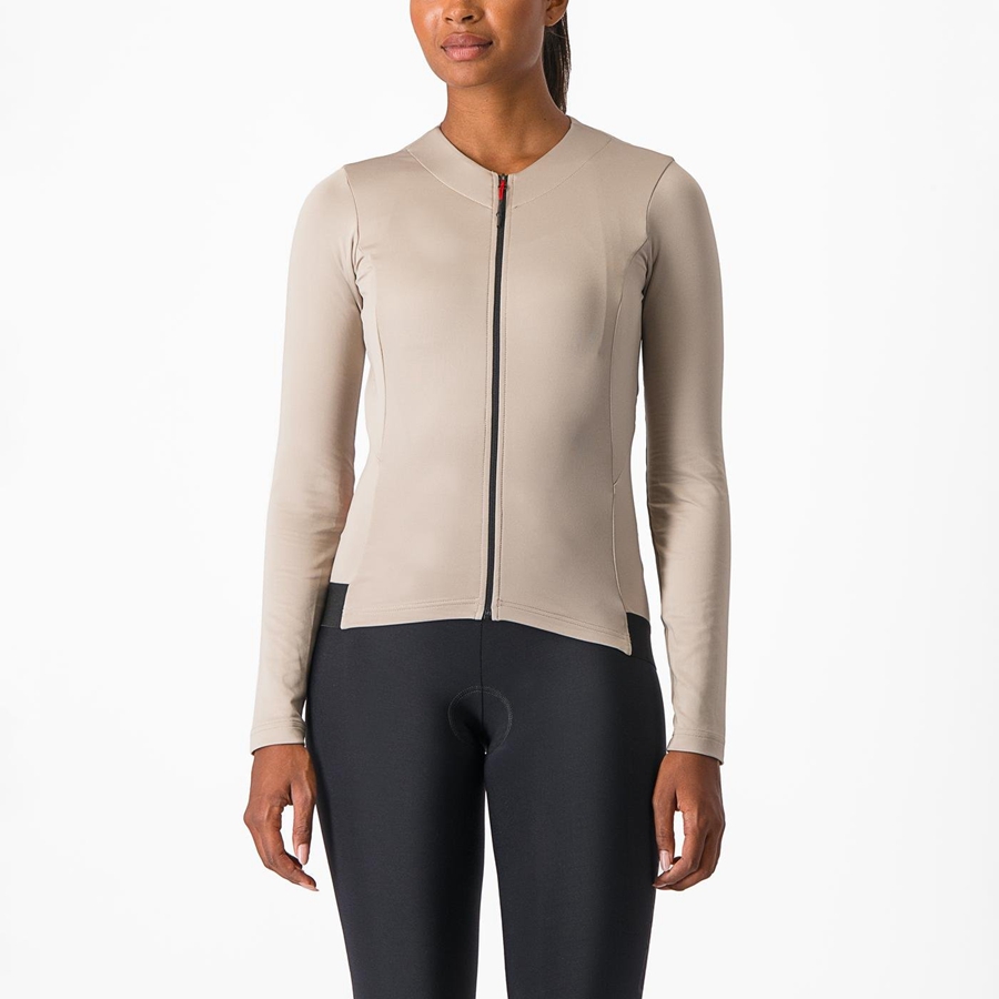 Maillot Castelli FLY LS W Femme Grise | EJHVS-4725