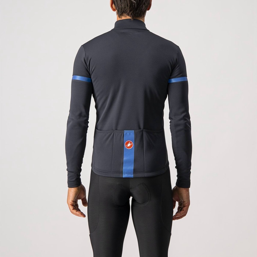 Maillot Castelli FONDO 2 FZ Homme Noir Bleu | DRKMH-0361