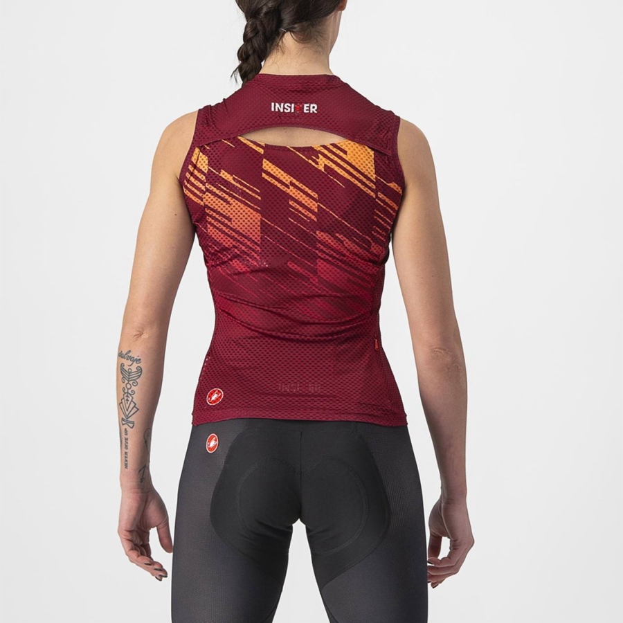 Maillot Castelli INSIDER W SLEEVELESS Femme Bordeaux | VWAUN-3956