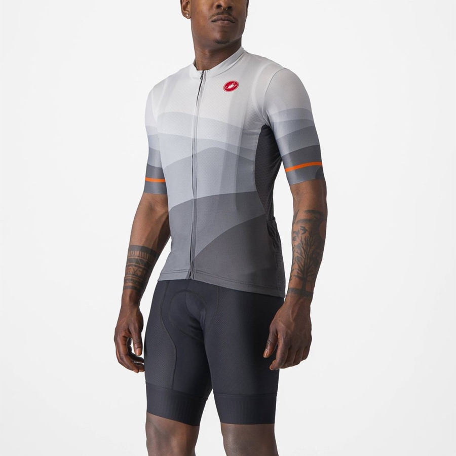 Maillot Castelli ORIZZONTE Homme Grise Foncé Argent Grise | IOACR-9186