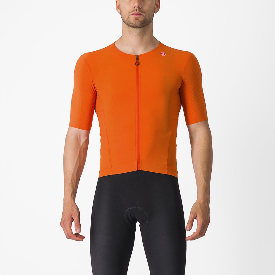 Maillot Castelli PREMIO Homme Orange Rouge | NJKWC-6879