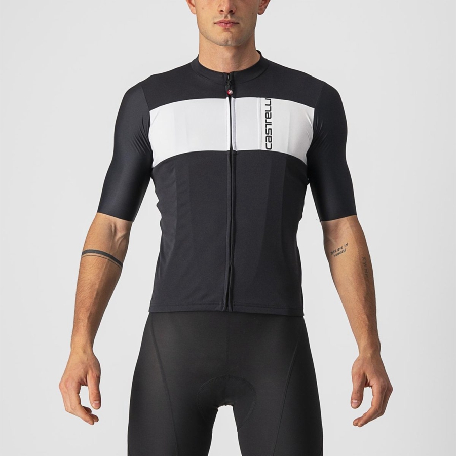 Maillot Castelli PROLOGO 7 Homme Noir Argent Grise Blanche | JLBHD-6302