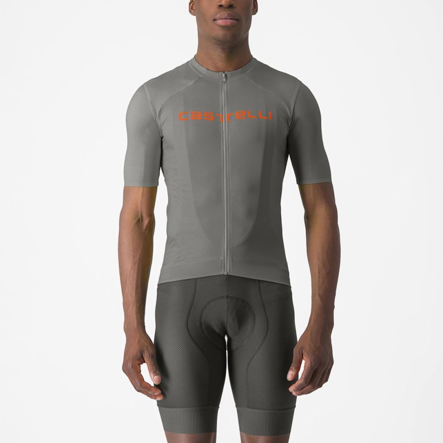 Maillot Castelli PROLOGO LITE Homme Grise Orange | MUZPA-3278