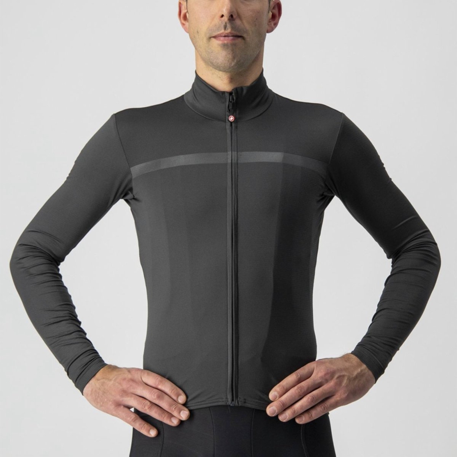 Maillot Castelli PRO THERMAL MID LS Homme Grise Foncé | DVZST-5834