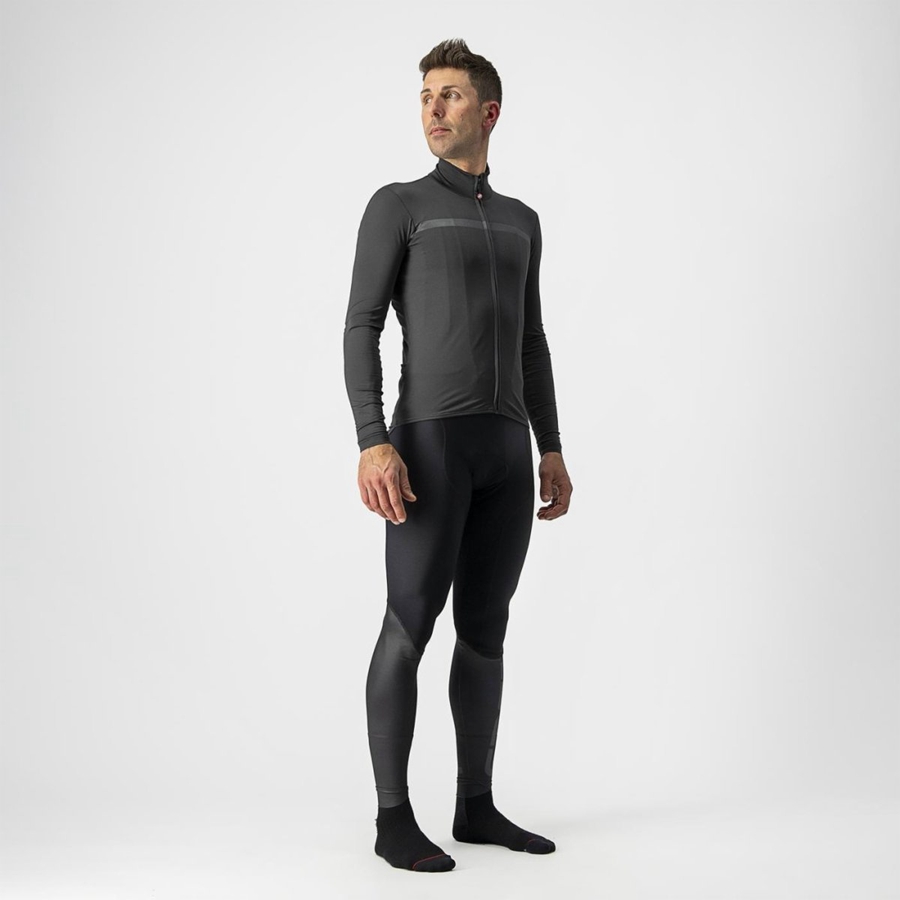 Maillot Castelli PRO THERMAL MID LS Homme Grise Foncé | DVZST-5834