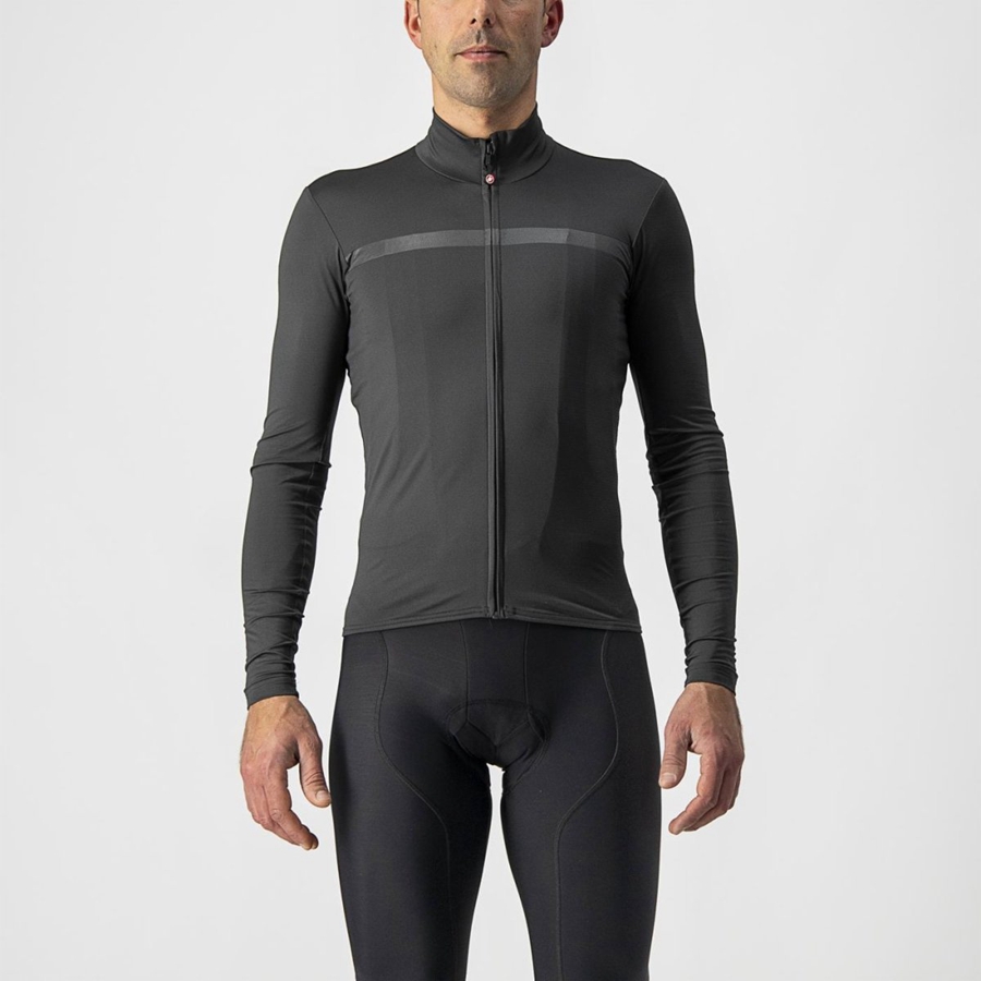 Maillot Castelli PRO THERMAL MID LS Homme Grise Foncé | DVZST-5834