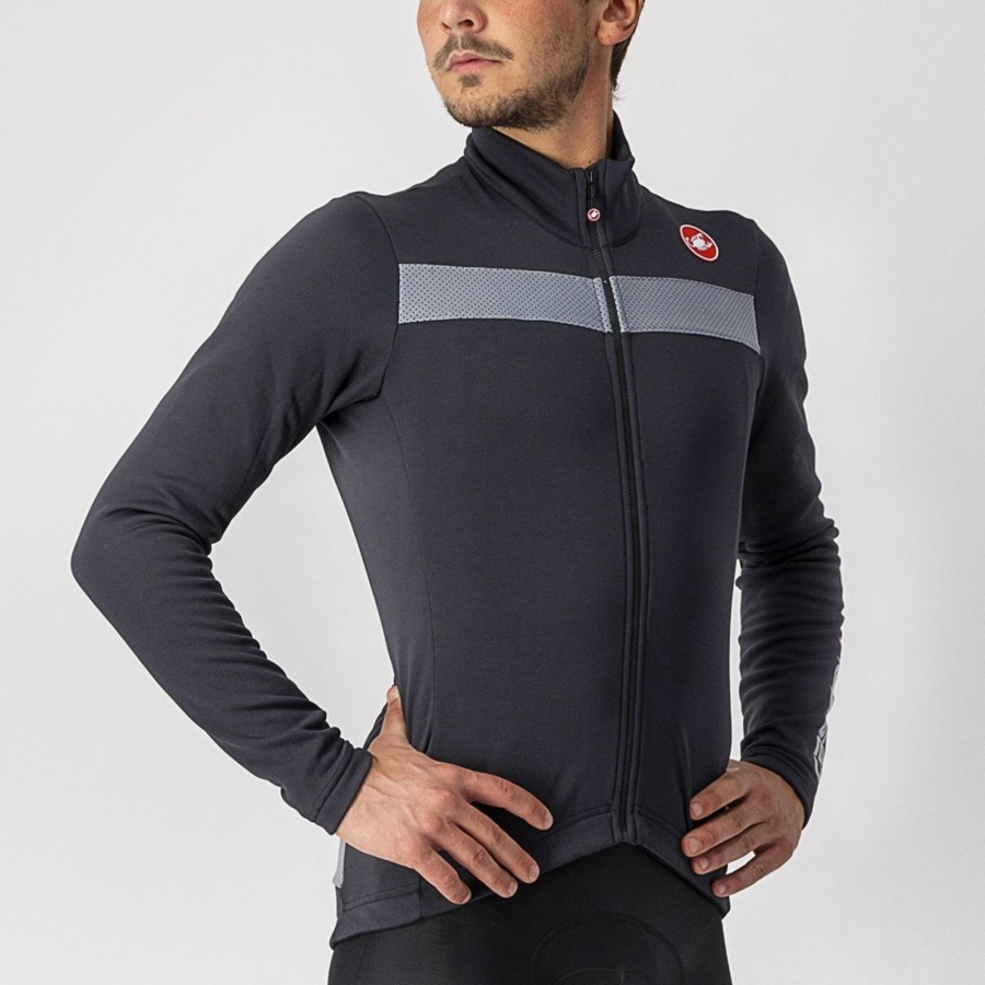 Maillot Castelli PURO 3 FZ Homme Noir Argent | DLPOJ-3760