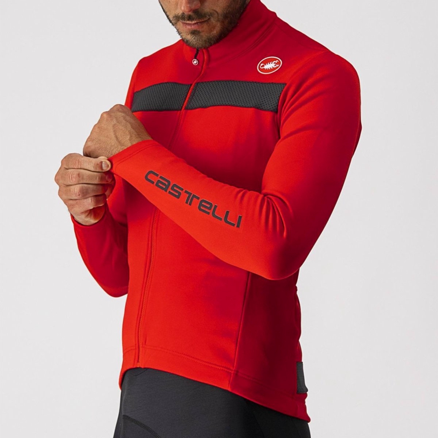 Maillot Castelli PURO 3 FZ Homme Rouge Noir | WSEOG-0621