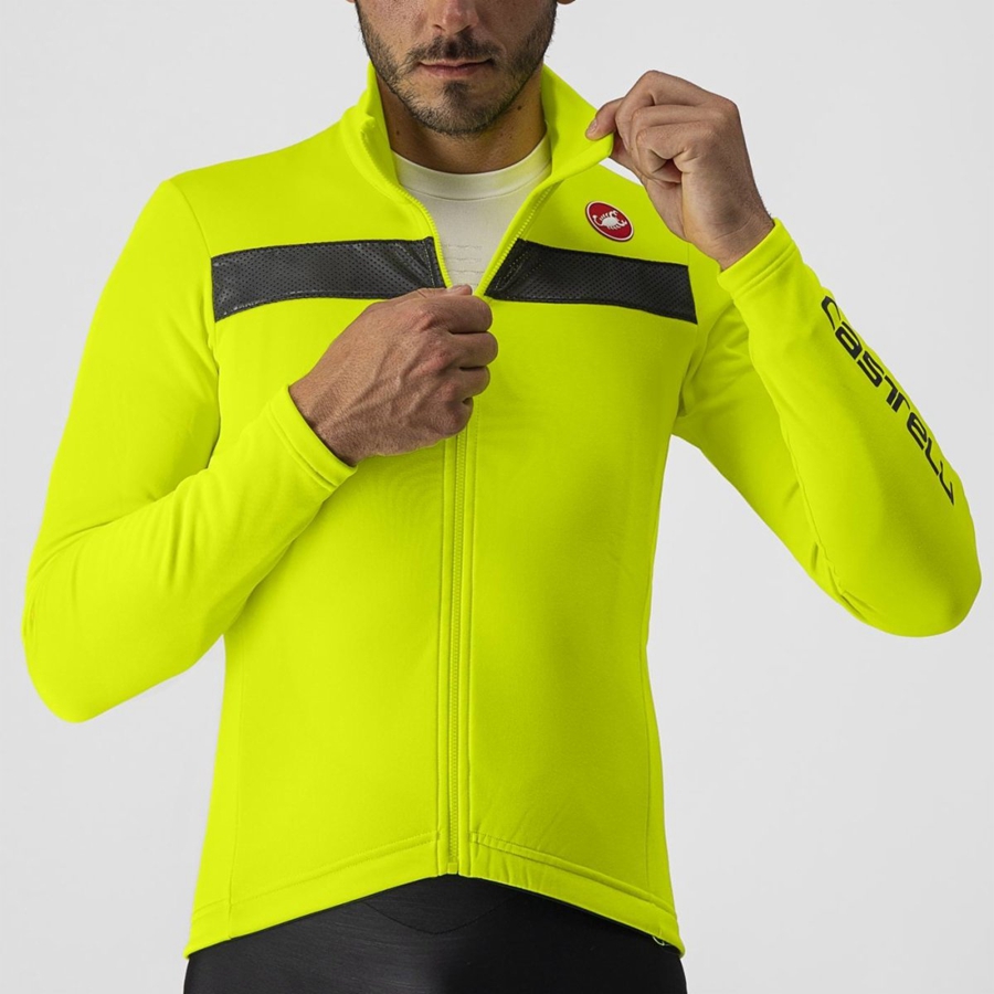 Maillot Castelli PURO 3 FZ Homme Vert Clair Argent | FOENB-1345