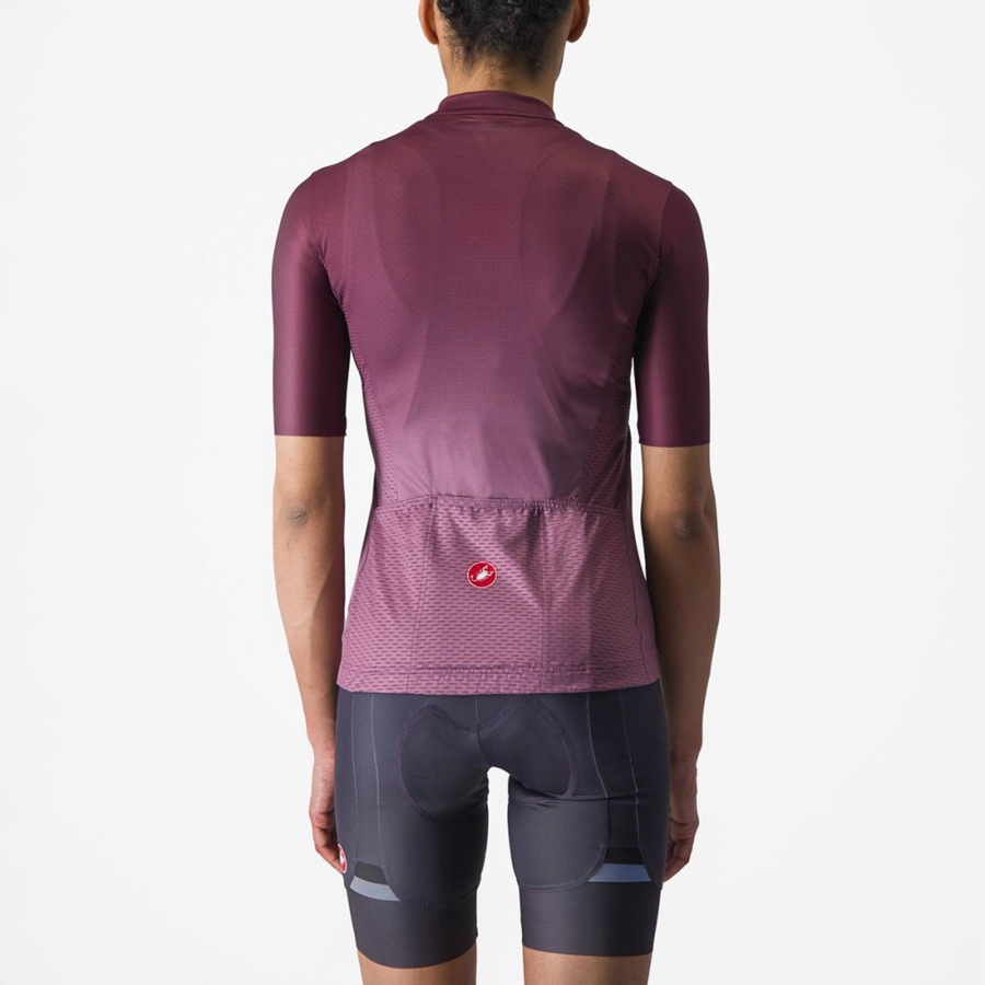 Maillot Castelli SALITA Femme Bordeaux Foncé Violette Foncé | DEKLH-2598