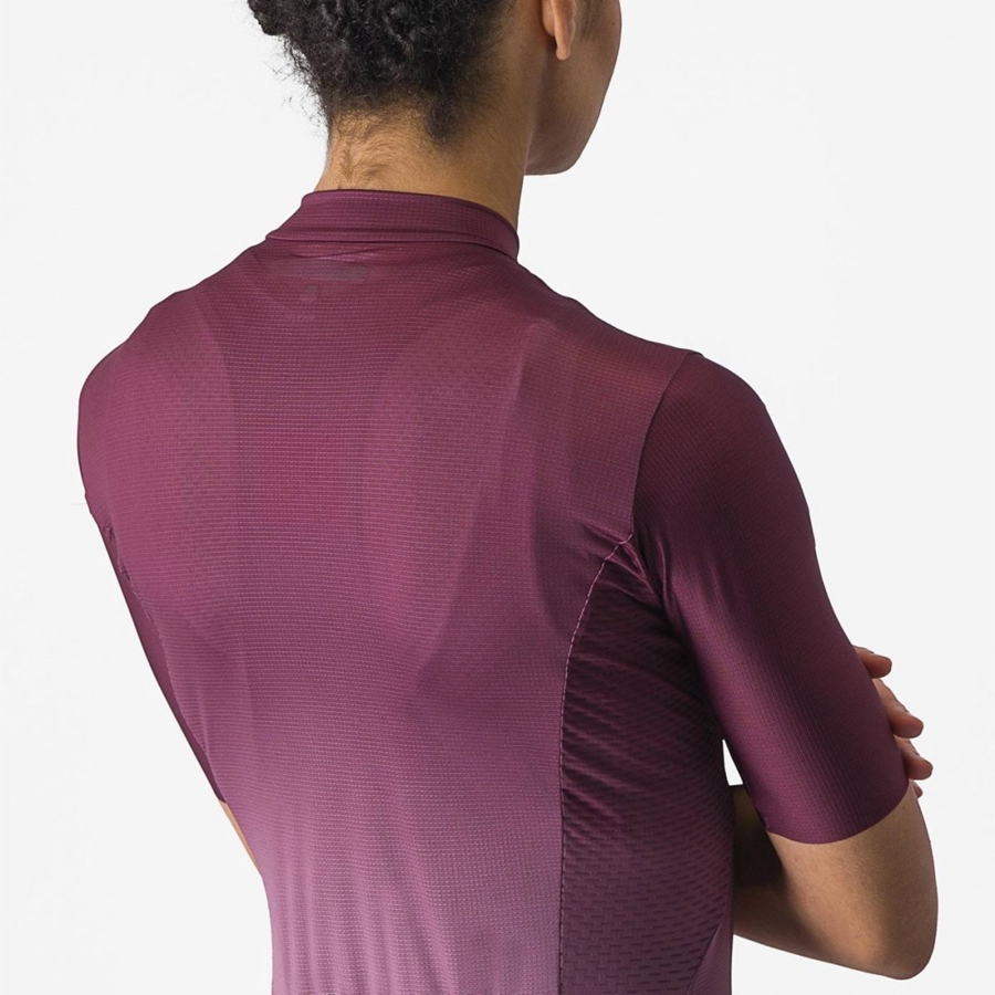 Maillot Castelli SALITA Femme Bordeaux Foncé Violette Foncé | DEKLH-2598